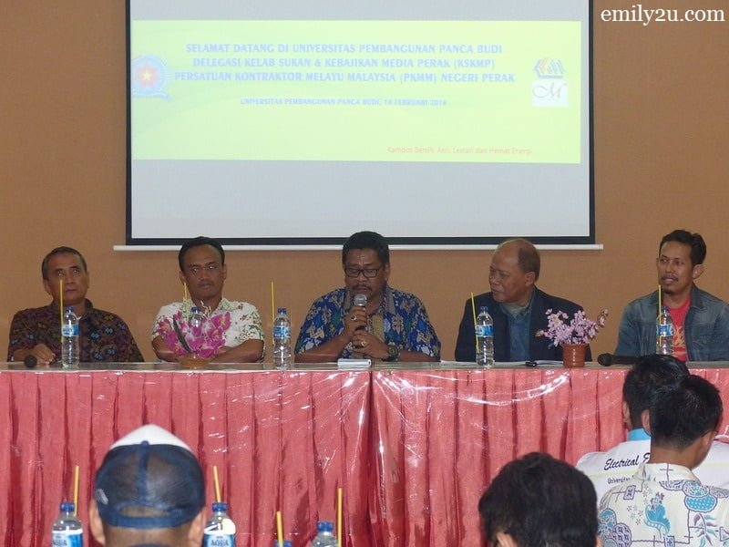 2. during a dialogue at Universitas Panca Budi, Medan