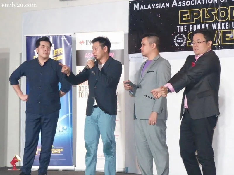 1. Malaysian Association of Chinese Comedians (L-R): Kuah Jenhan, Douglas Lim, Phoon Chi Ho & Dr. Jason Leong
