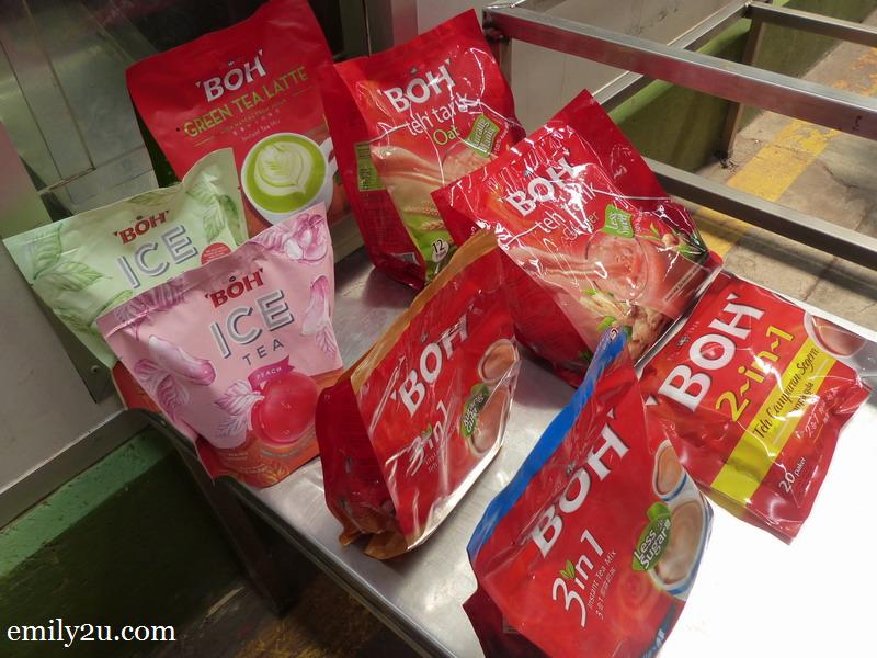 15. a variety of BOH instant tea products