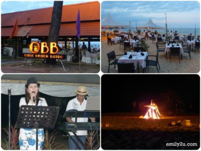 28. dinner at Oasis Beach Bistro with specially arranged live band and bonfire