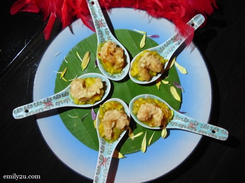 4. Emperor's foreplay: Cajun prawn with mango salsa