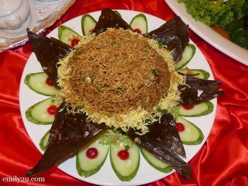 17. Menu D - Fried Rice with Anchovies & Salted Fish Wrapped in Lotus Leaf