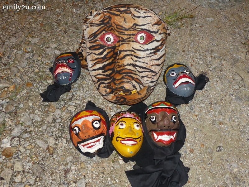 8. masks used in the Kuda Kepang dance