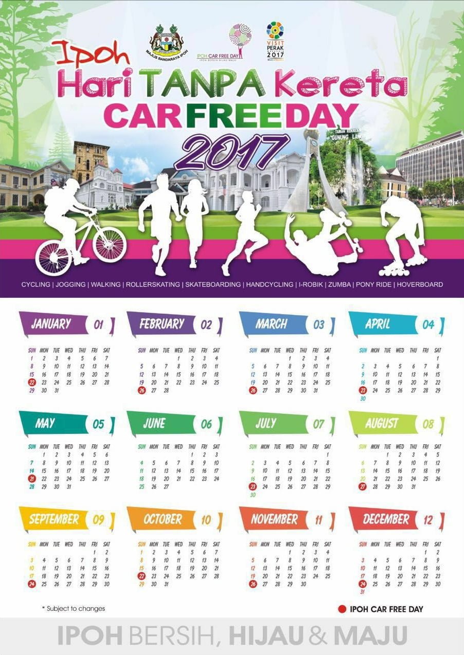  2017 Ipoh Car-Free Day Calendar