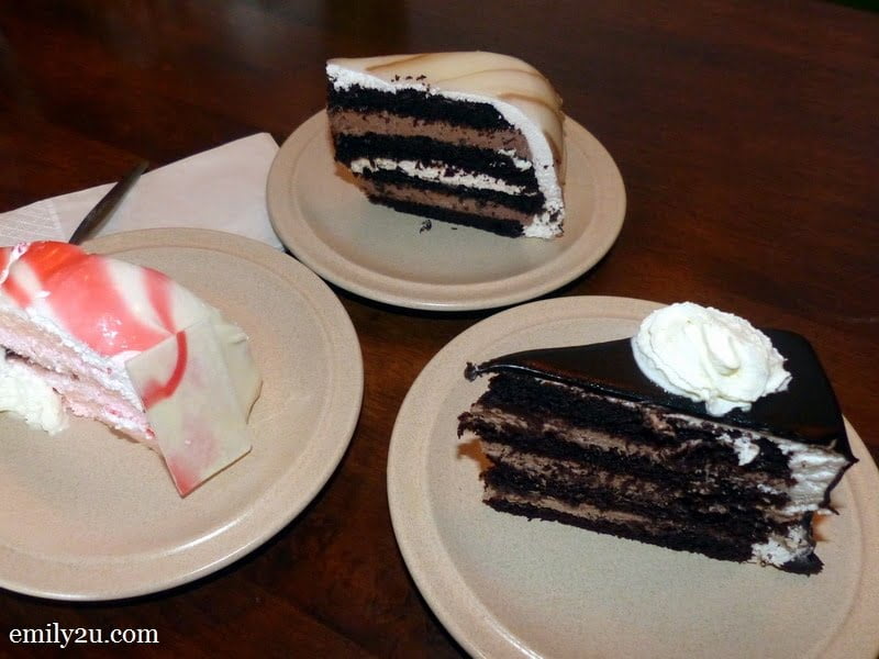 6. clockwise from top: caramel chocolate, royal chocolate & strawberry cheese