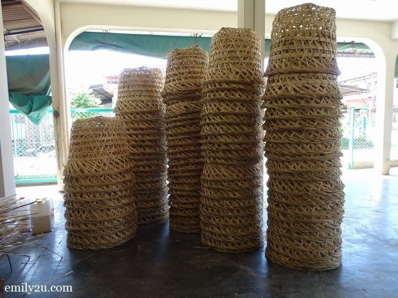 6. completed baskets waiting to be collected by customers