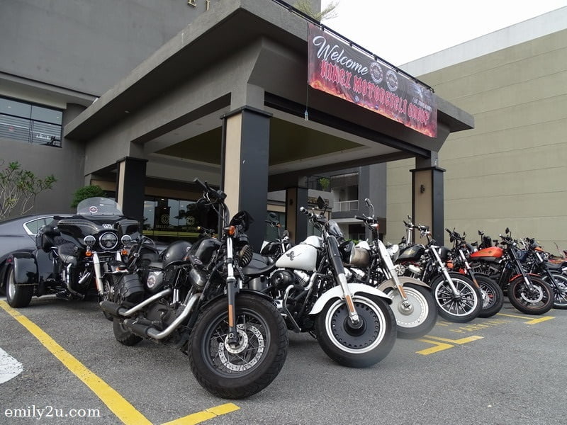  15. pristine Harley-Davidson bikes parked in front of Millésimé Hotel, Johor