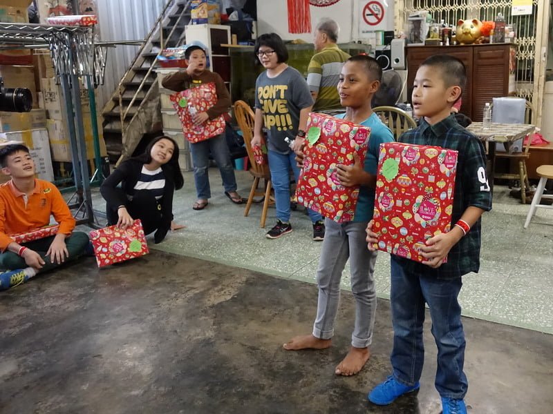 5. the children and their gifts, donated by well-wishers