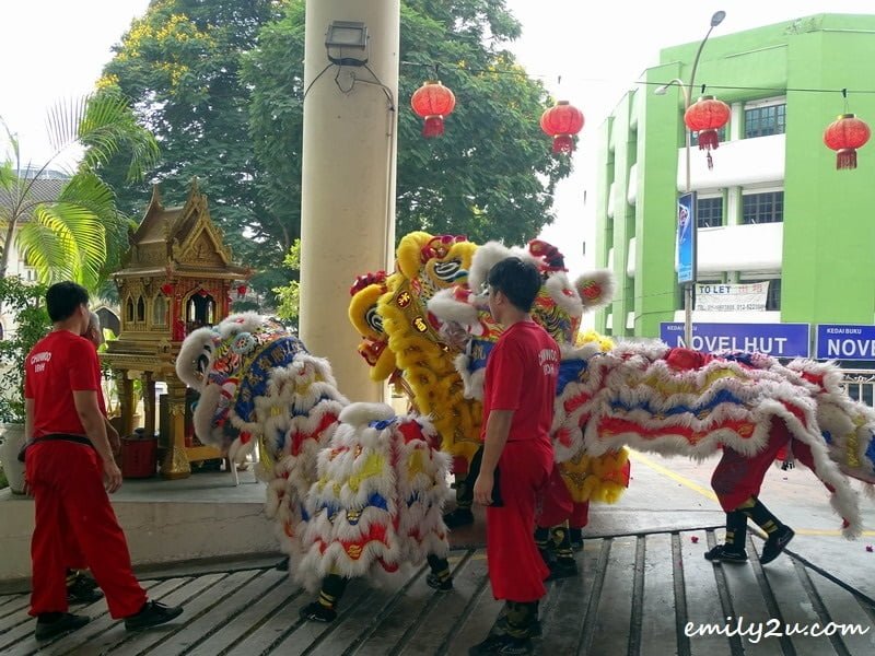 13. lions pay homage to the deity