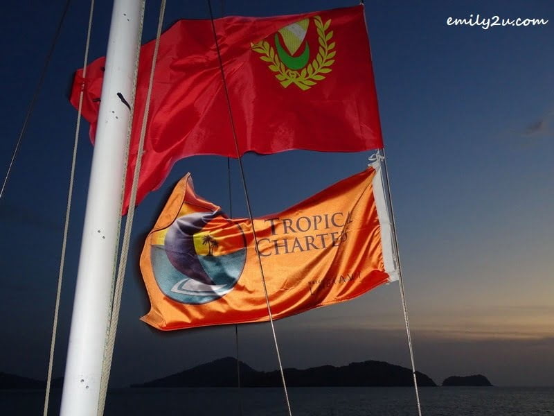  14. flying the Tropical Charters Langkawi flag