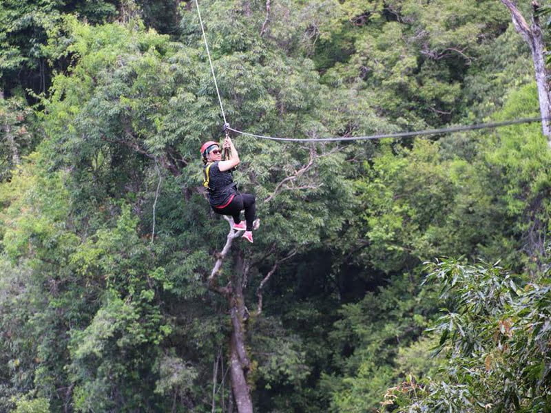  6. Miera Nadhirah on one of the ziplines (photo credit: Angeline Ong)