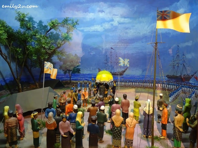 3. diorama of the ceremony of hoisting the British flag on Labuan Island on 24th Dec, 1846