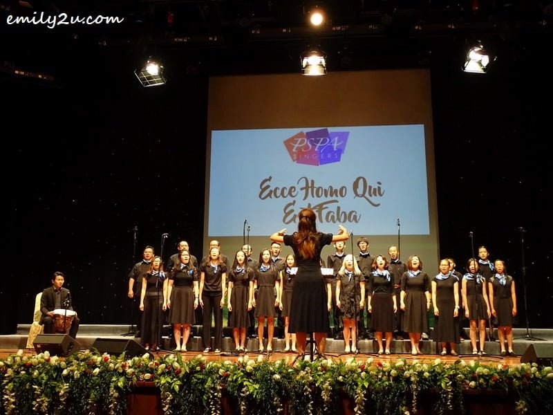 1. the PSPA Singers, led by choir leader Marianne Poh opens the Music & Laughter concert