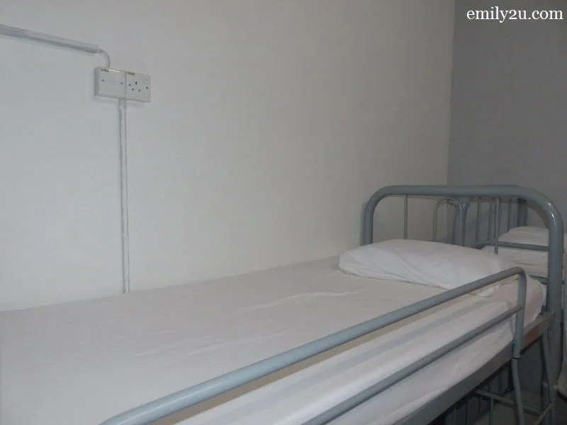 7. my bed on the upper bunk - note the electricity socket and reading lamp