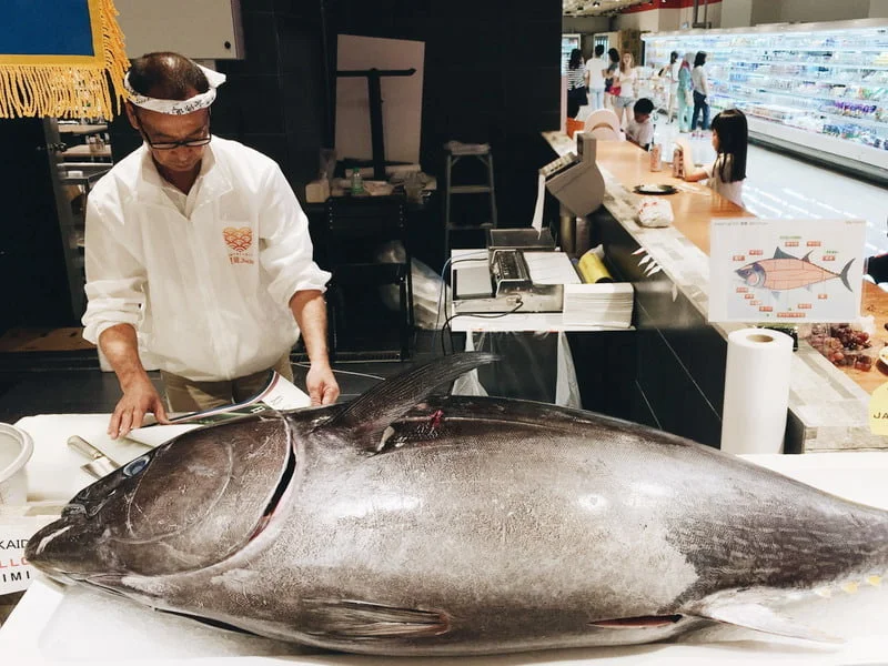 1. Chef Isobe gets ready to slice the 60kg bluefin tuna from Ehime Prefecture, Japan (image credit: Amanda Yeap)