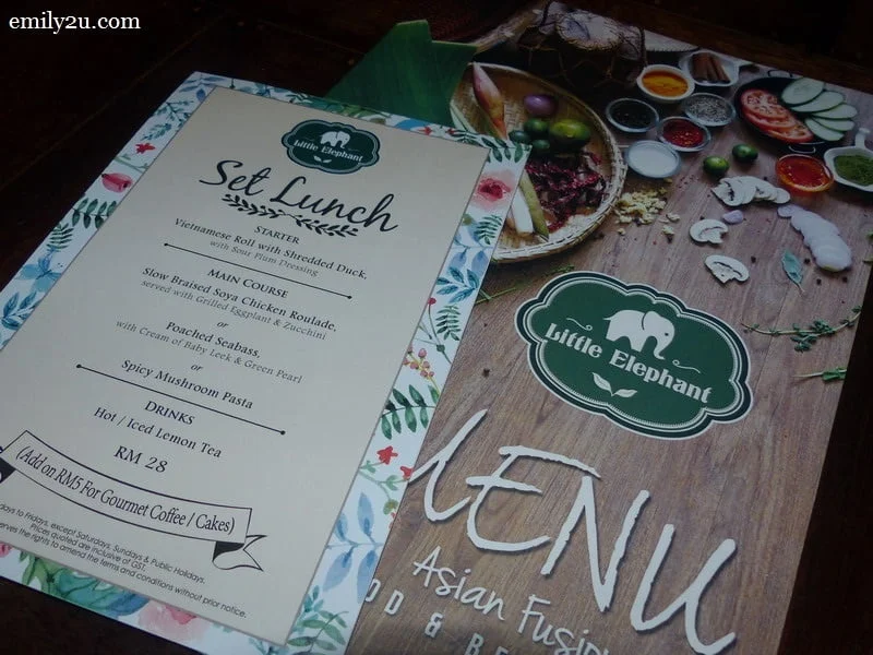 1. the menu of Little Elephant, Ipoh