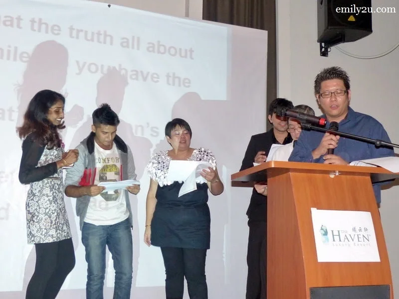 18. The Haven staff present a rap song written by Mr. Peter Chan