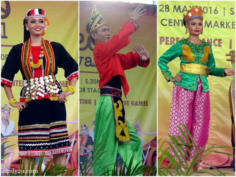 4. L-R: Bidayuh (female), Bajau male & female