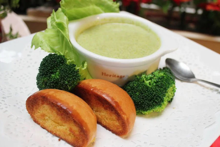 11.  Broccoli Cream Soup with Christmas Bread