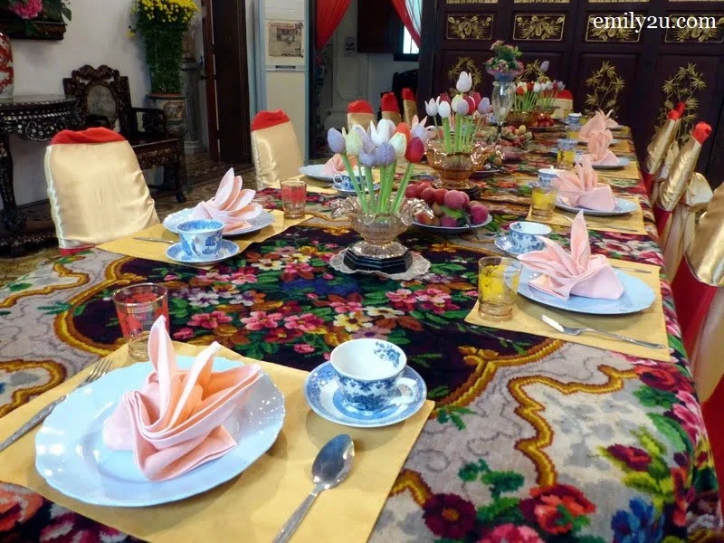 5. Irish rug used as table cloth
