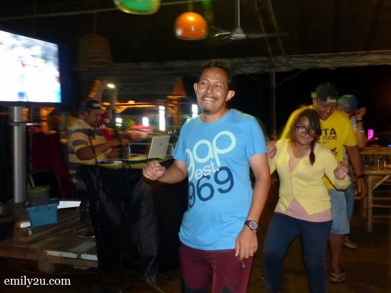 3. dancing to Poco Poco