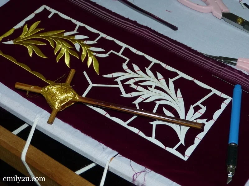 gold thread embroidery