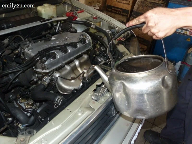 9. top up water in radiator