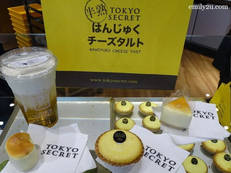 2. L-R: Oolong Cheese Creama, Hanjuku Cheese Cake, Hanjuku Cheese Tart & Cheese Cake