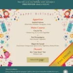 Birthday special menu
