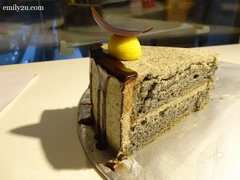 a slice of Black Velvet cake