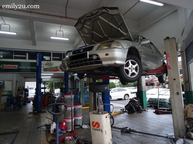 2. draining the old power steering fluid