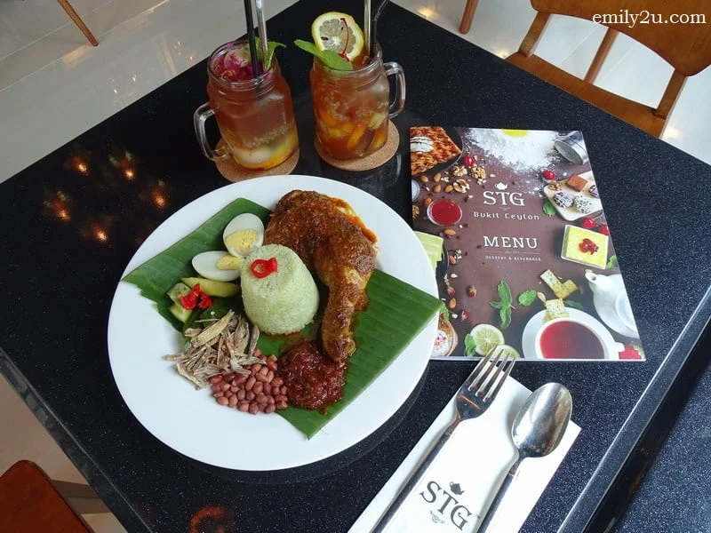 3. Pandan Nasi Lemak with Ayam Rendang
