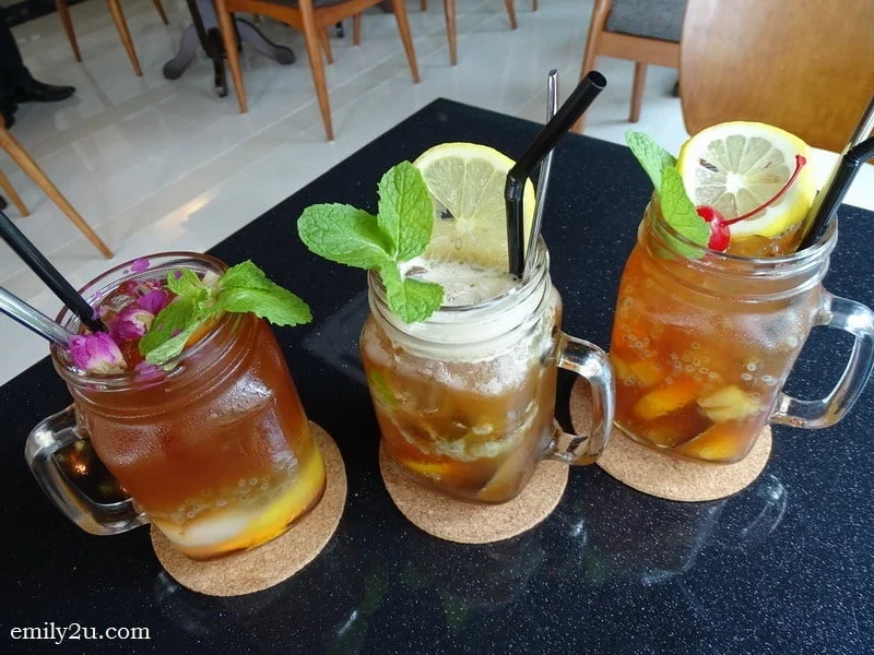 4. Sabah Tea Mocktail (L-R): Lychee & Rose, Mojiito Kiss, and Fruits Paradise