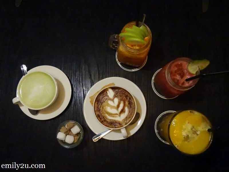 4. an assortment of beverages at ACME Bar.Coffee