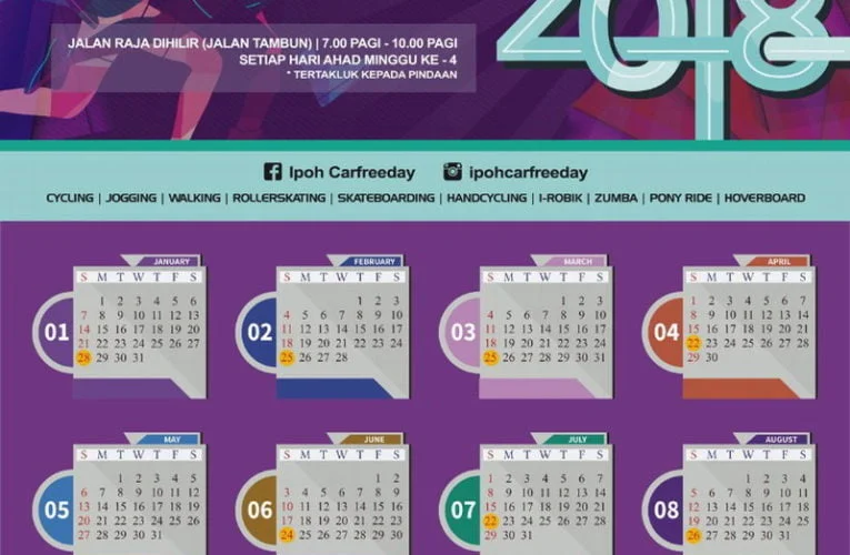2018 Ipoh Car-Free Day Calendar