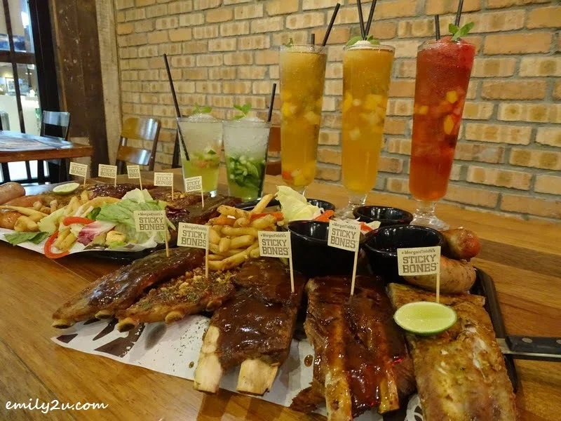  Mini Platter Ribs with Five Sauces (L-R): Black Pepper, Garlic, BBQ, Asian & Rib Rub (original) @ Morganfield's, SkyAvenue