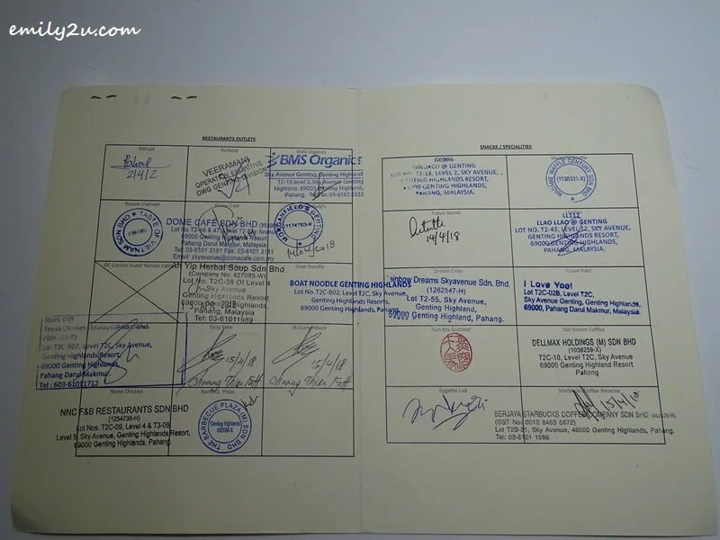 Emily's passport to eating