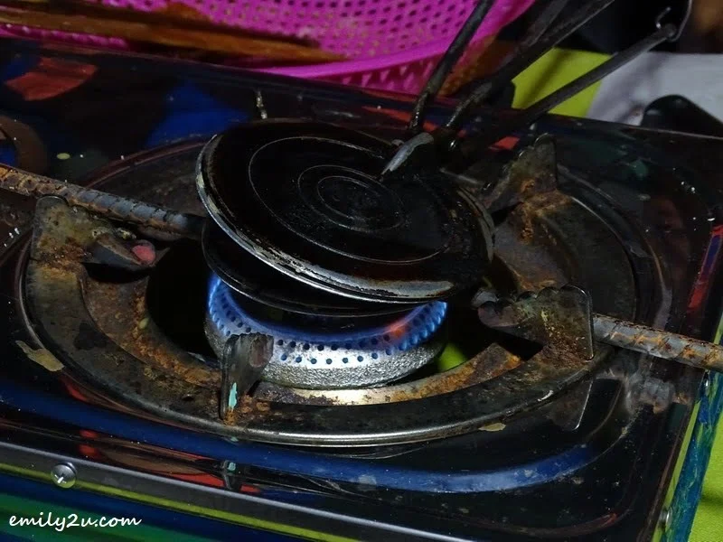 10. heat the mould over a lighted stove