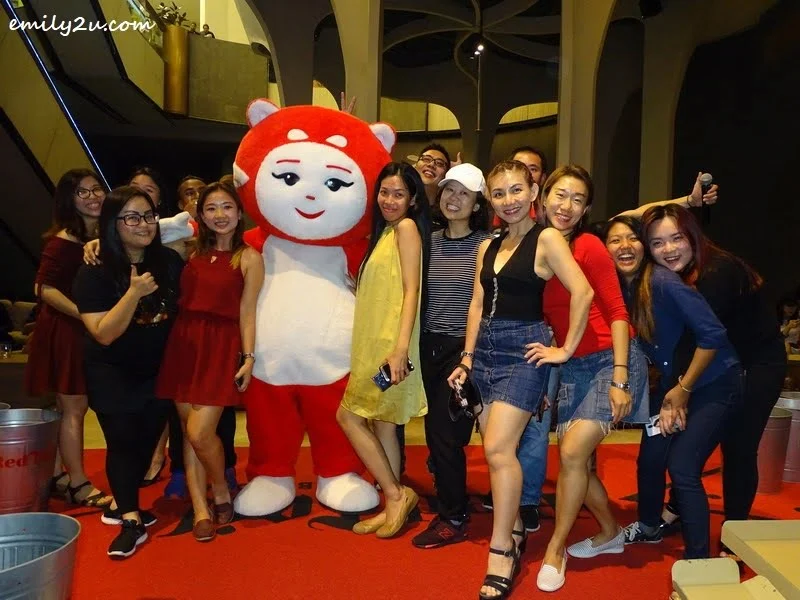 10. group photo with RedTail mascot, Xiao Hong, the Red Panda