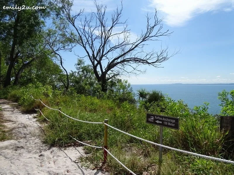 10. this way to the Raffles Anchorage is 150 metres