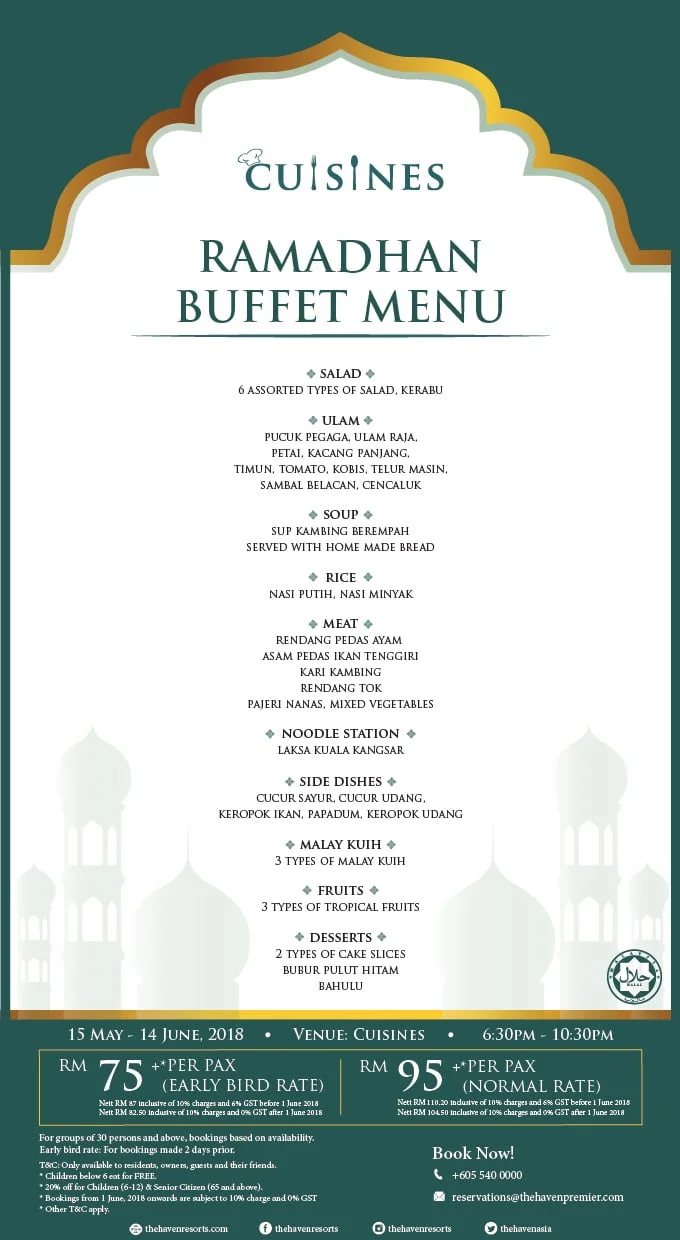 Scrumptious Ramadan Buffet at The Haven Resort Hotel Ipoh All Suites