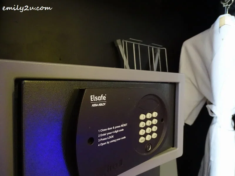  10. digital safety box & bathrobes