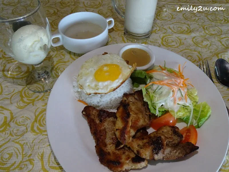 7. Grilled Pork Chop Rice with Egg