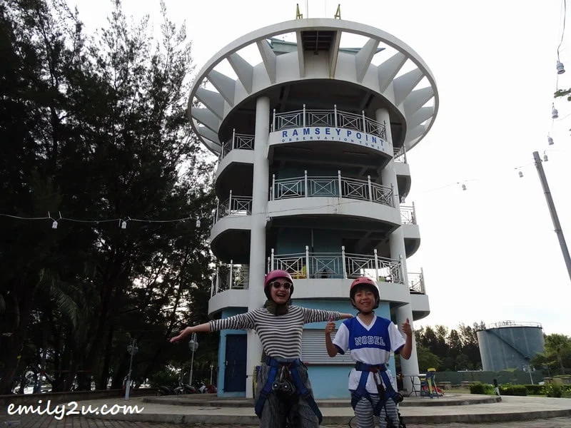 2. Adela (L) and Kenta ready for the zipline