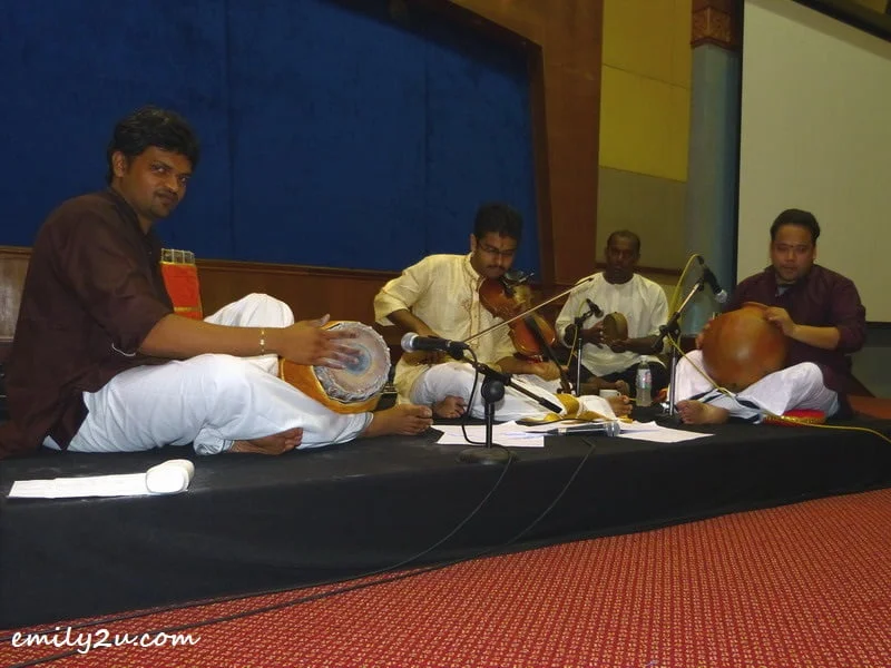 Subain (2nd from R) performs at a violin recital, Geethanjali