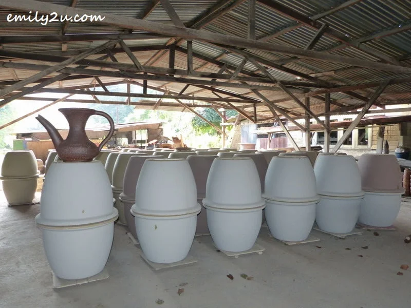 1. pots ready to be loaded into the kiln