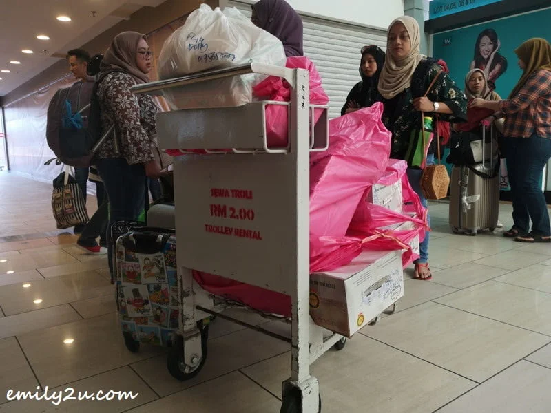  14. trolley for rent at RM2, not exceeding 50kg in weight