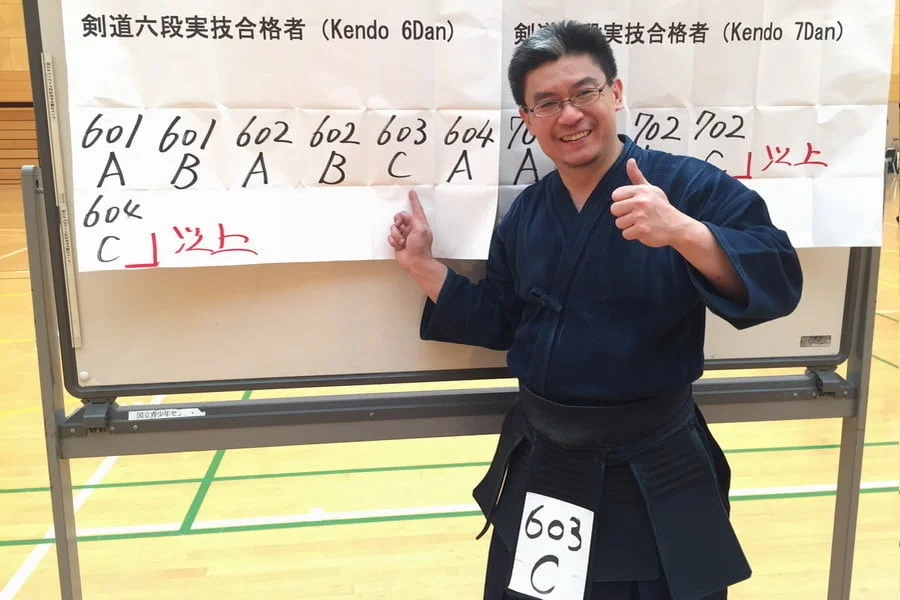 passing his 6Dan promotion examinations on his first attempt