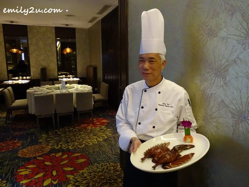 Executive Chinese Chef Allan Tse presents his Signature Smoked Duck with Lychee Wood