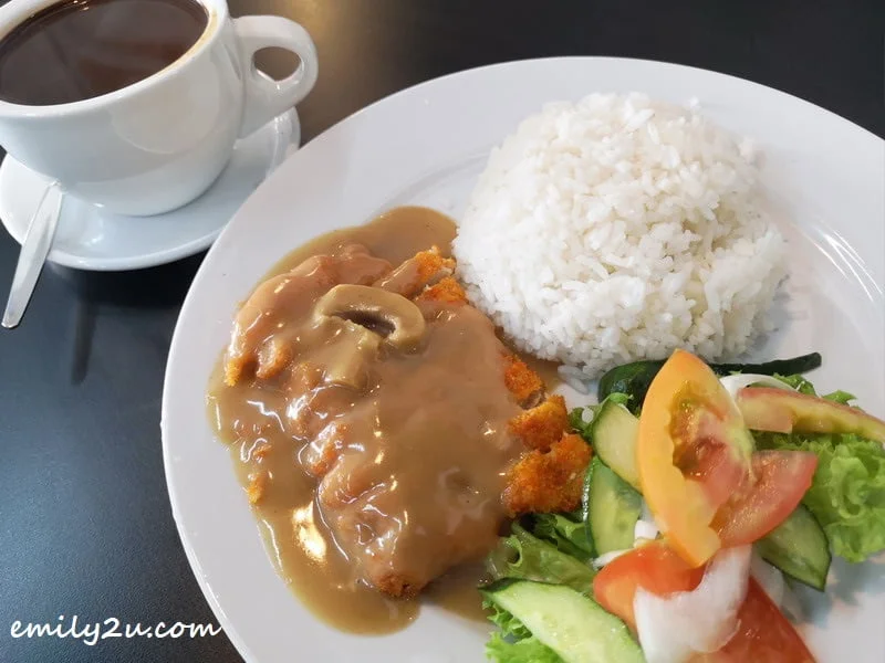  Pork Chop Rice with Mushroom Sauce